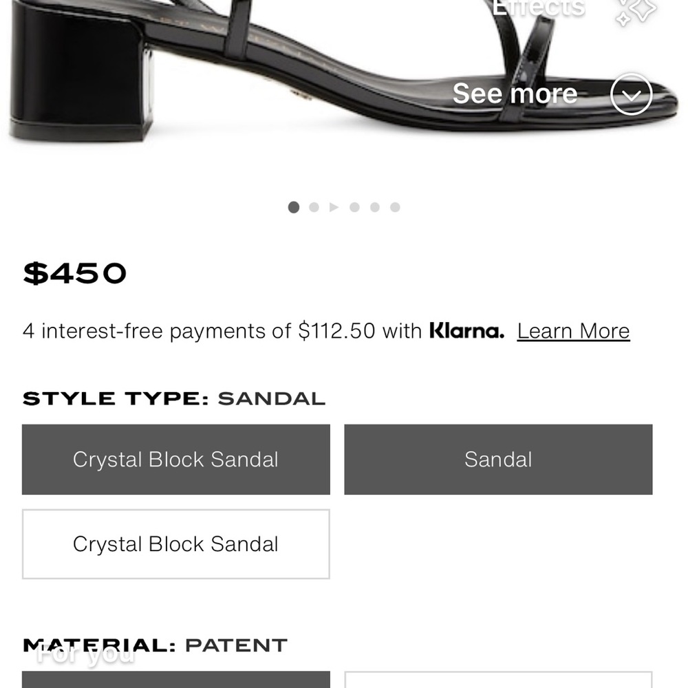 STUART WEITZMAN Brand new black patent leather mid heel sandals. Size 7